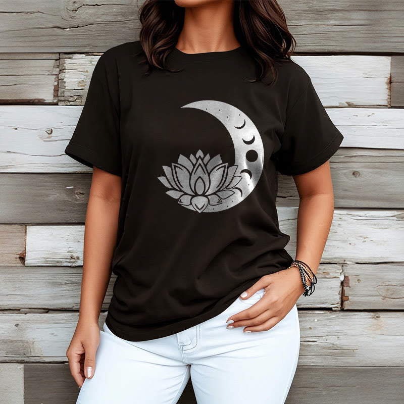 Buddha Stones Crescent Moon Lotus Flower Sun Tee T-shirt - image 7
