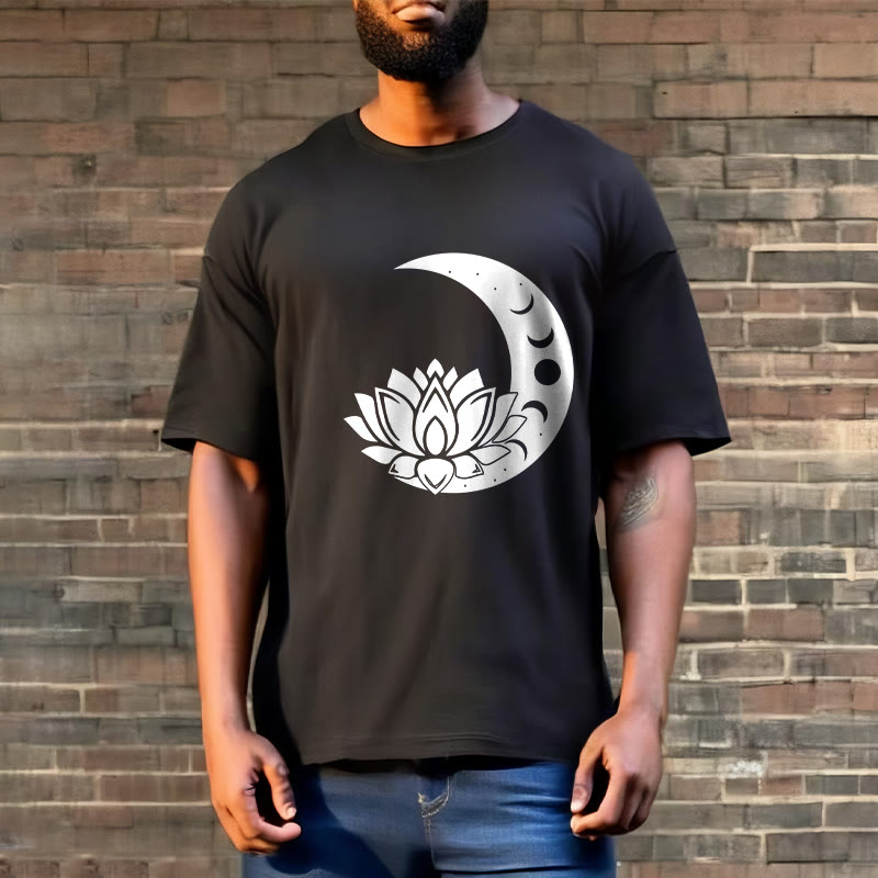 Buddha Stones Crescent Moon Lotus Flower Sun Tee T-shirt - image 6