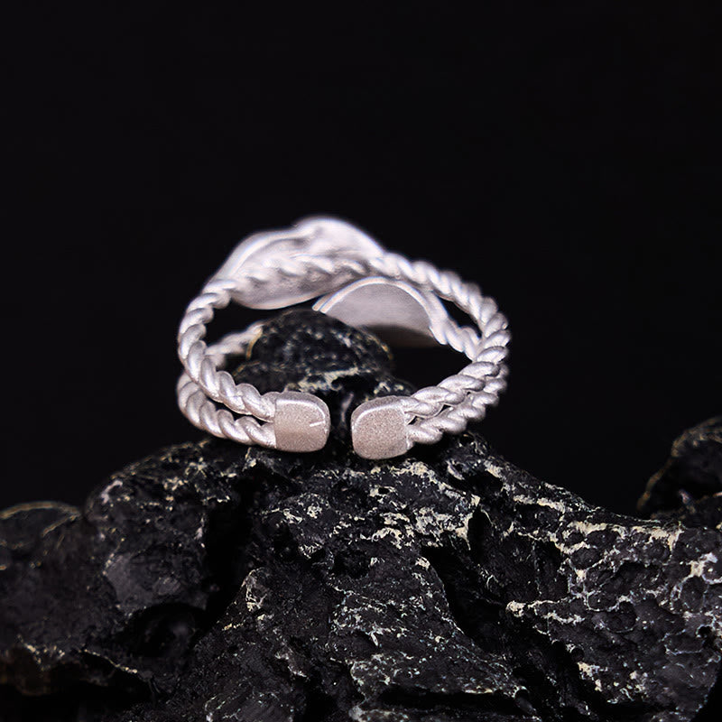 Buddha Stone Copper Leaf Wealth Adjustable Ring - image 2