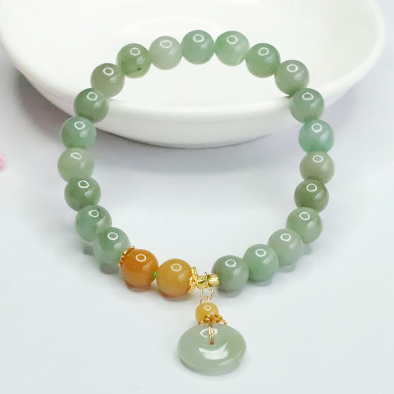 Buddha Stones Jade Beads Peace Buckle Prosperity Abundance Bracelet - image 4