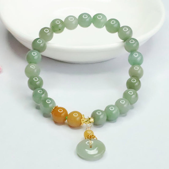 Buddha Stones Jade Beads Peace Buckle Prosperity Abundance Bracelet - image 4