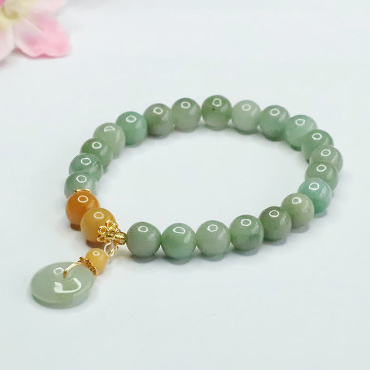Buddha Stones Jade Beads Peace Buckle Prosperity Abundance Bracelet - image 7