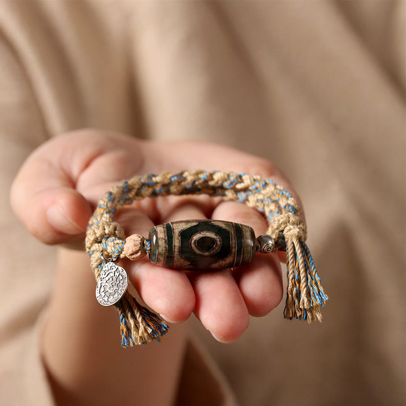 Buddha Stones Tibetan Dzi Bead Wealth  Protection Braided Bracelet - image 8