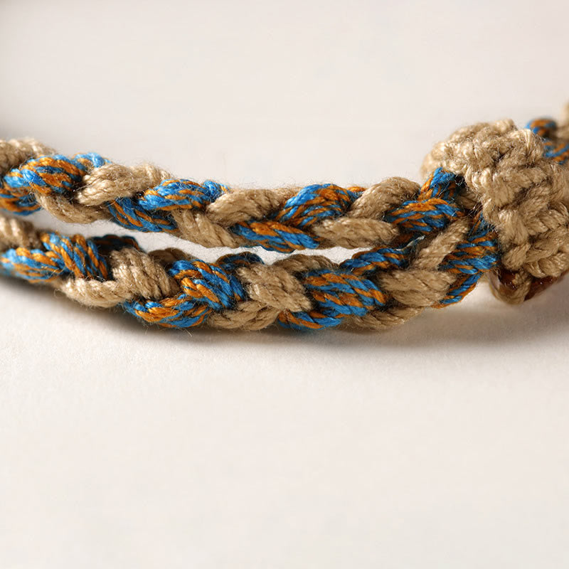 Buddha Stones Tibetan Dzi Bead Wealth  Protection Braided Bracelet - image 12