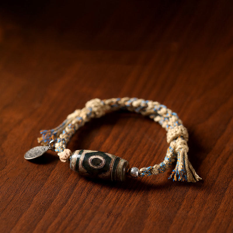 Buddha Stones Tibetan Dzi Bead Wealth  Protection Braided Bracelet - image 7
