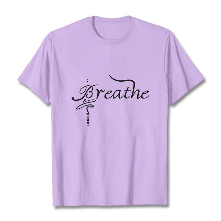 Buddha Stones Breathe Word Tee T-shirt - Plum - 2XL - image 16