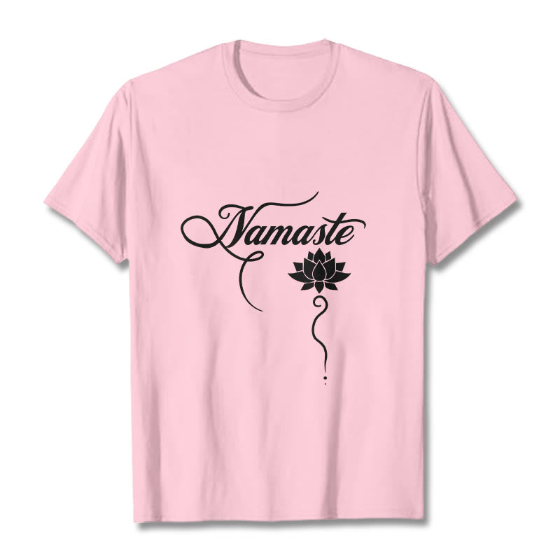 Buddha Stones HELLO Hindi Lotus Tee T-shirt - LightPink - 2XL - image 12