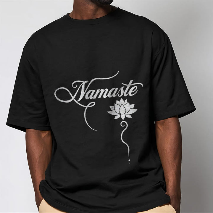 Buddha Stones HELLO Hindi Lotus Tee T-shirt - image 4