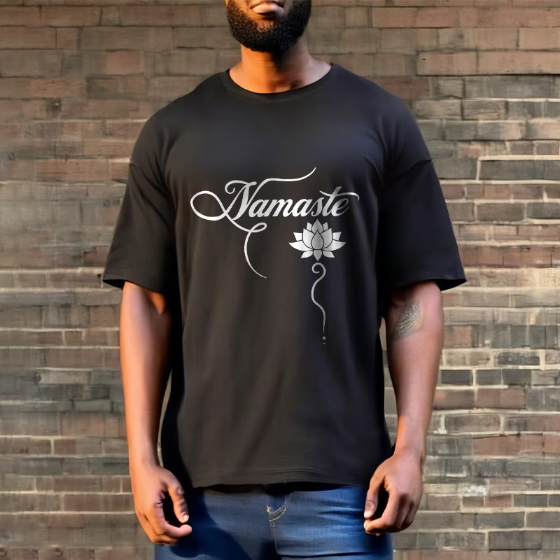Buddha Stones HELLO Hindi Lotus Tee T-shirt - image 6