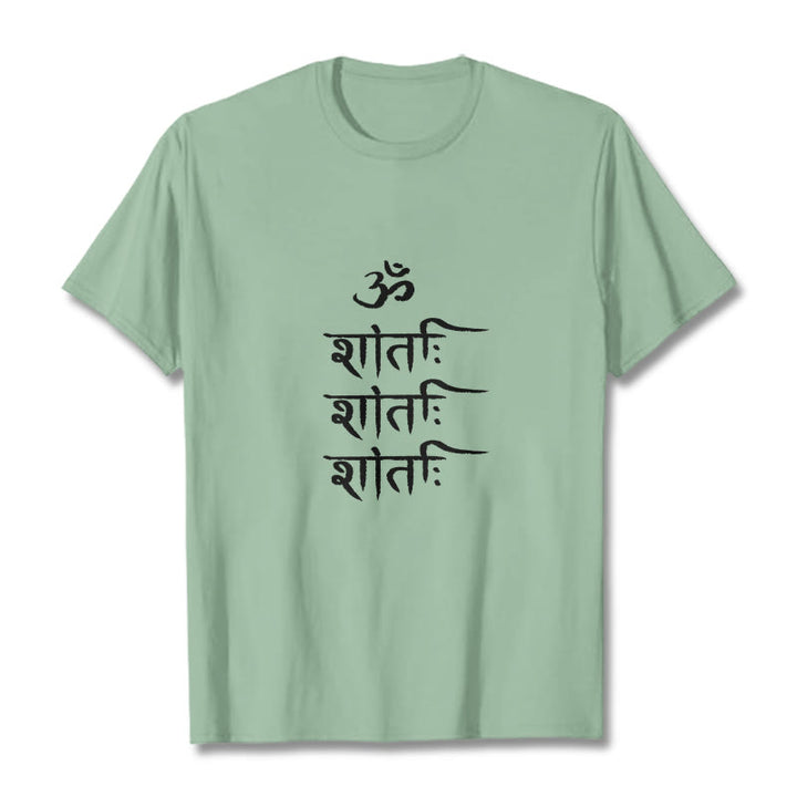Buddha Stones OM MANTRA Sanskrit Pattern Tee T-shirt - PaleGreen - 2XL - image 14