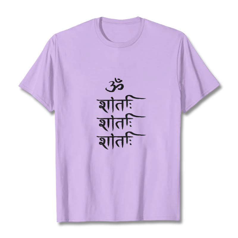 Buddha Stones OM MANTRA Sanskrit Pattern Tee T-shirt - Plum - 2XL - image 16