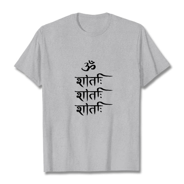 Buddha Stones OM MANTRA Sanskrit Pattern Tee T-shirt - LightGrey - 2XL - image 19