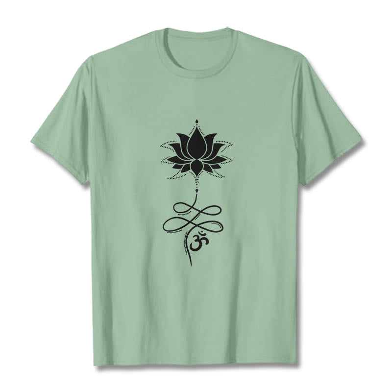 Buddha Stones Lotus OM Sanskrit Tee T-shirt - PaleGreen - 2XL - image 14