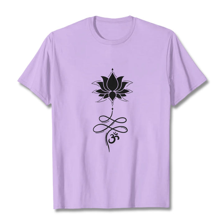 Buddha Stones Lotus OM Sanskrit Tee T-shirt - Plum - 2XL - image 16