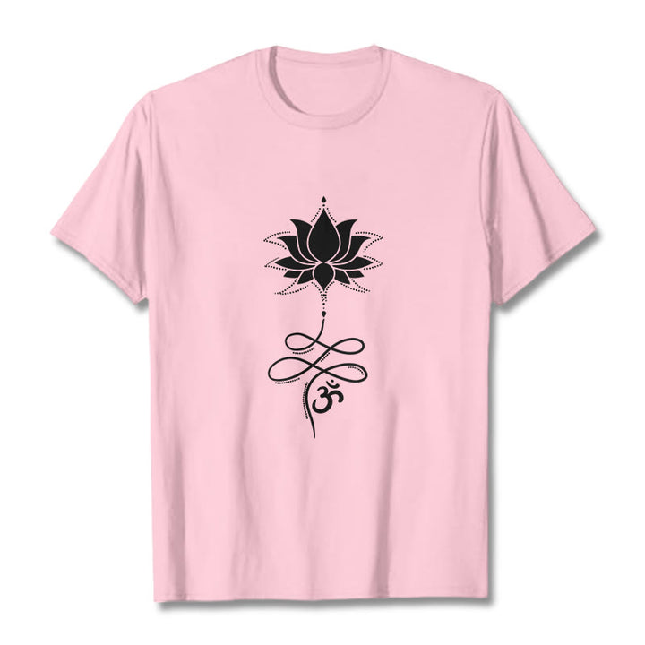 Buddha Stones Lotus OM Sanskrit Tee T-shirt - LightPink - 2XL - image 12