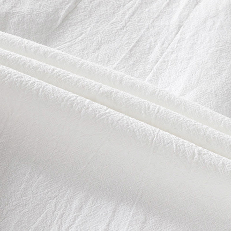 Buddha Stones Vintage Casual Plain Single Breasted Three Quarter Sleeve Men's Cotton Linen Shirt With Pocket - image 10