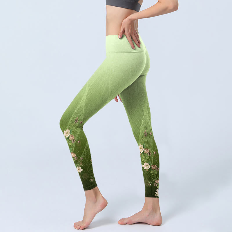 Buddha Stones Rose Lines Pattern Print Gym Leggings Women's Yoga Pants - image 2