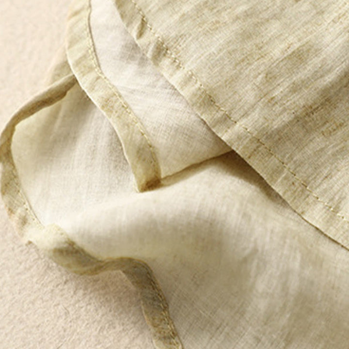 Buddha Stones Summer Casual Embroidered Stand Collar Design Three Quarter Sleeve Acrylic Midi Dress - image 16