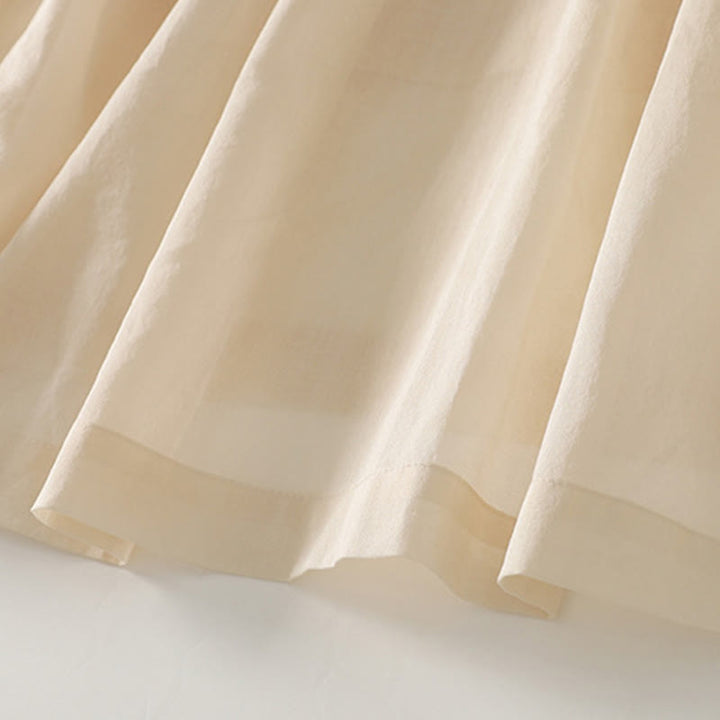 Buddha Stones Solid Color Accordion Design Sleeveless Cotton Midi Dress With Pockets - image 15