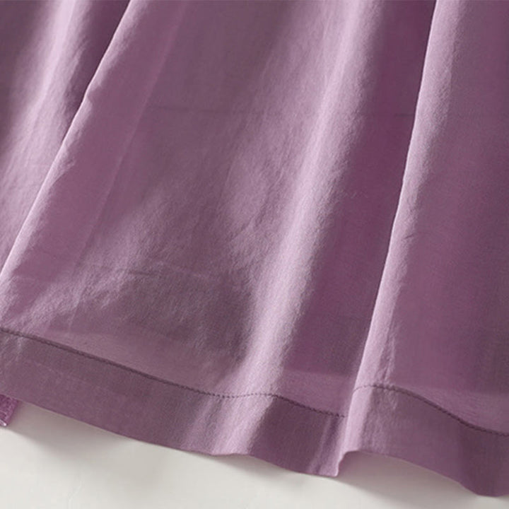 Buddha Stones Solid Color Accordion Design Sleeveless Cotton Midi Dress With Pockets - image 9