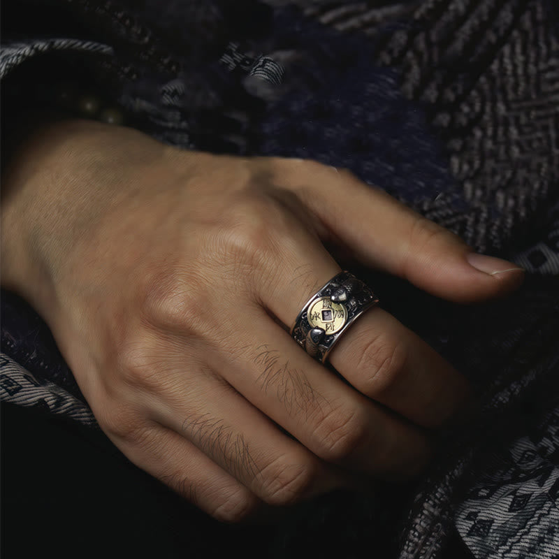 Buddha Stones Adjustable Opening 925 Sterling Silver Lucky Koi Fish Copper Coin Auspicious Clouds Wealth Ring - image 18