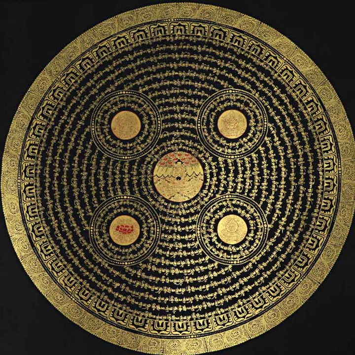 Buddha Stones Tibetan Thangka Painting Om Mani Padme Hum Scripture Handmade Decoration(Random Style) - image 7