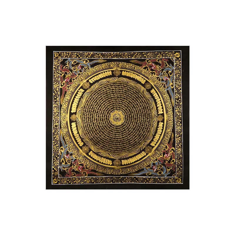 Buddha Stones Tibetan Thangka Painting Om Mani Padme Hum Dragon Phoenix Scripture Handmade Decoration(Random Style) - image 5