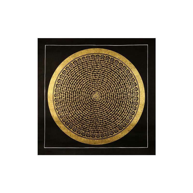 Buddha Stones Tibetan Thangka Painting Om Mani Padme Hum Dragon Phoenix Scripture Handmade Decoration(Random Style) - image 13