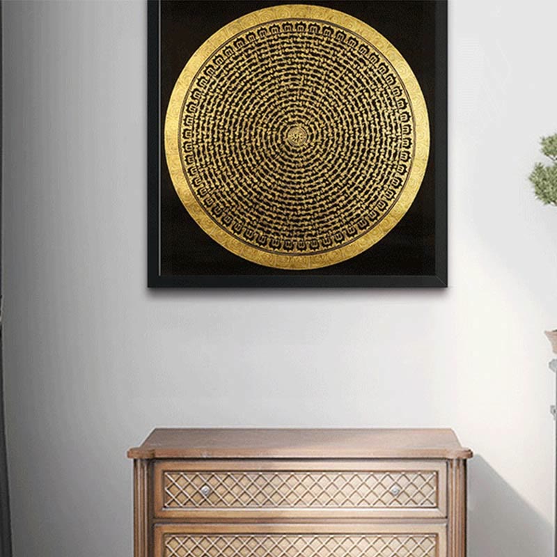 Buddha Stones Tibetan Thangka Painting Om Mani Padme Hum Dragon Phoenix Scripture Handmade Decoration(Random Style) - image 7