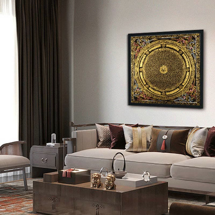 Buddha Stones Tibetan Thangka Painting Om Mani Padme Hum Dragon Phoenix Scripture Handmade Decoration(Random Style) - image 2