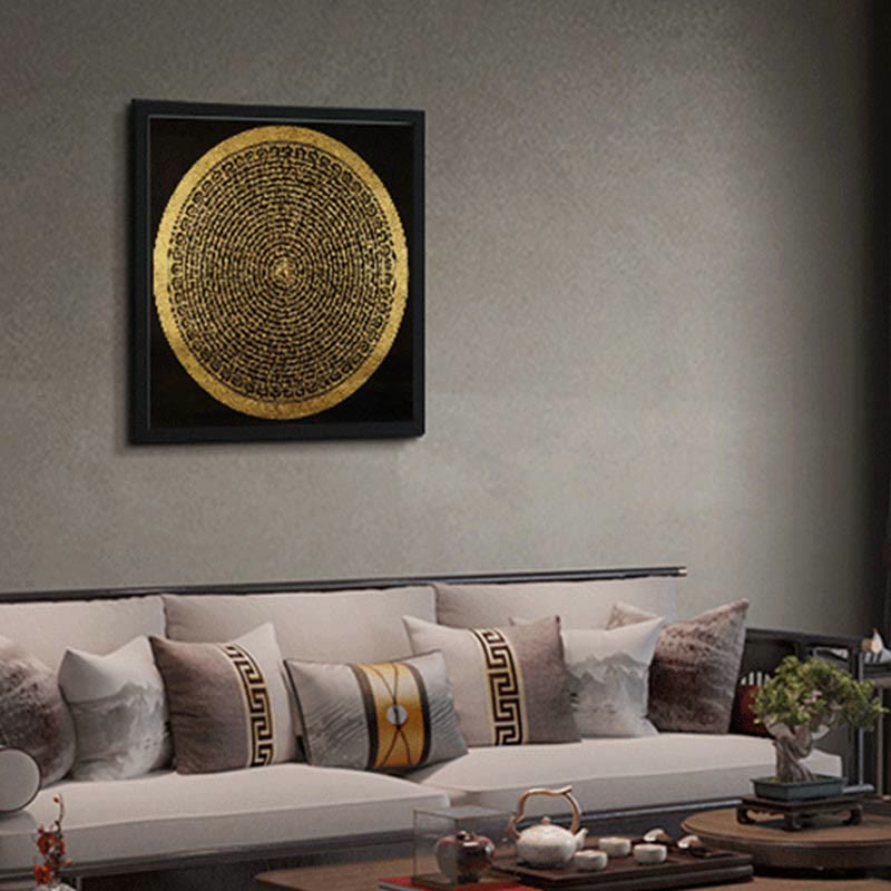 Buddha Stones Tibetan Thangka Painting Om Mani Padme Hum Dragon Phoenix Scripture Handmade Decoration(Random Style) - image 8