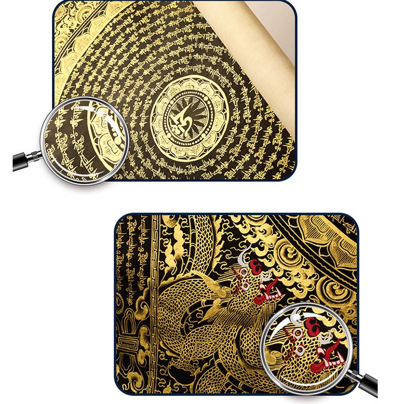 Buddha Stones Tibetan Thangka Painting Om Mani Padme Hum Dragon Phoenix Scripture Handmade Decoration(Random Style) - image 11