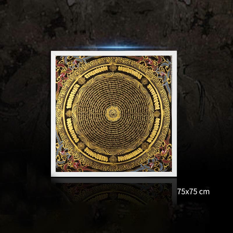 Buddha Stones Tibetan Thangka Painting Om Mani Padme Hum Dragon Phoenix Scripture Handmade Decoration(Random Style) - image 4