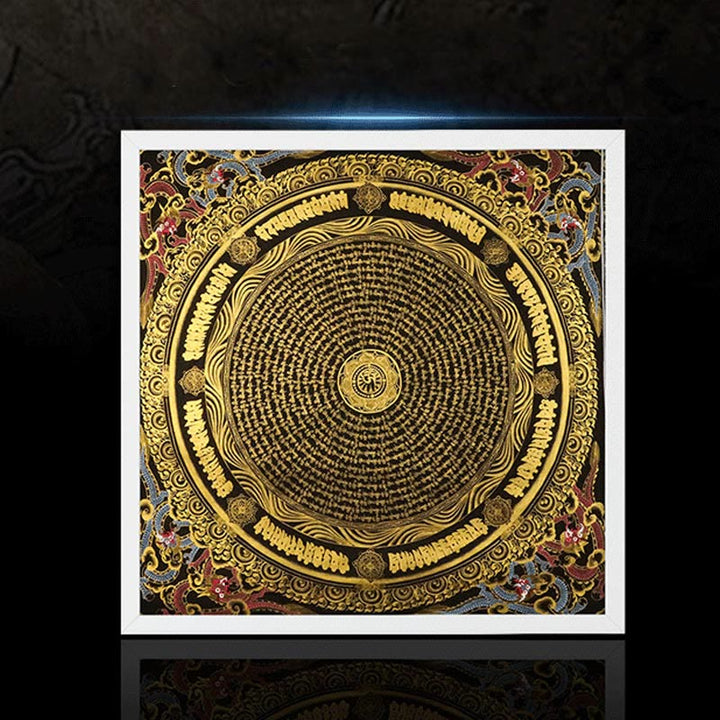 Buddha Stones Tibetan Thangka Painting Om Mani Padme Hum Dragon Phoenix Scripture Handmade Decoration(Random Style) - image 3