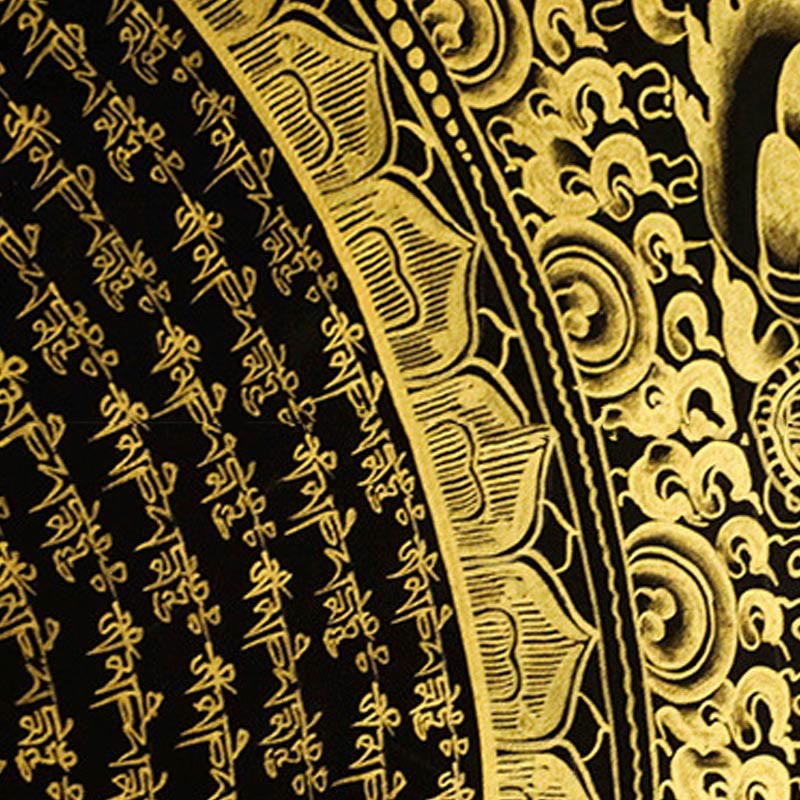 Buddha Stones Tibetan Thangka Painting Om Mani Padme Hum Dragon Phoenix Scripture Handmade Decoration(Random Style) - image 10