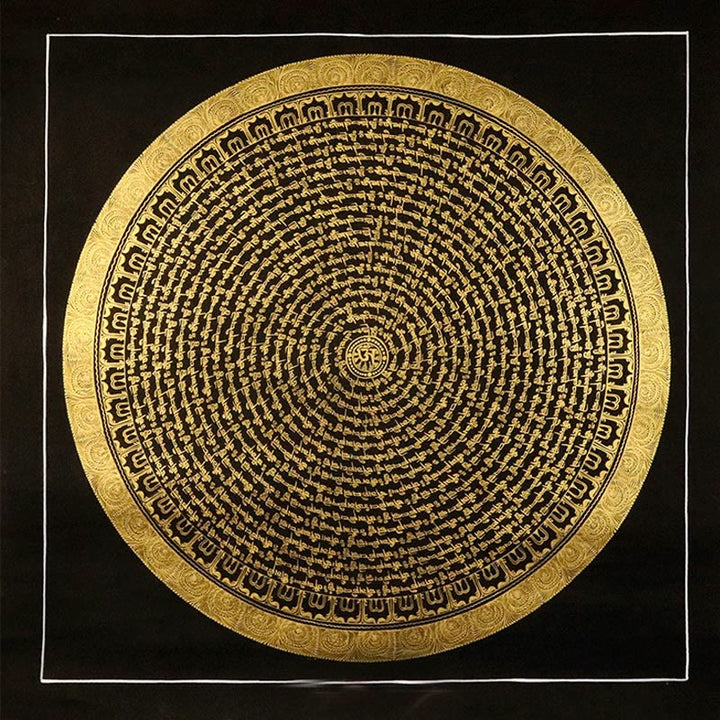 Buddha Stones Tibetan Thangka Painting Om Mani Padme Hum Dragon Phoenix Scripture Handmade Decoration(Random Style) - image 12