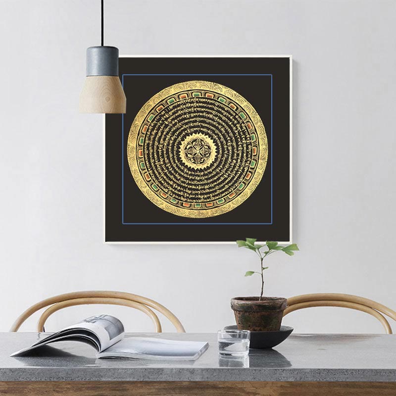 Buddha Stones Tibetan Thangka Painting Six True Words Scripture Handmade Decoration Blind Box(Random Style) - image 4