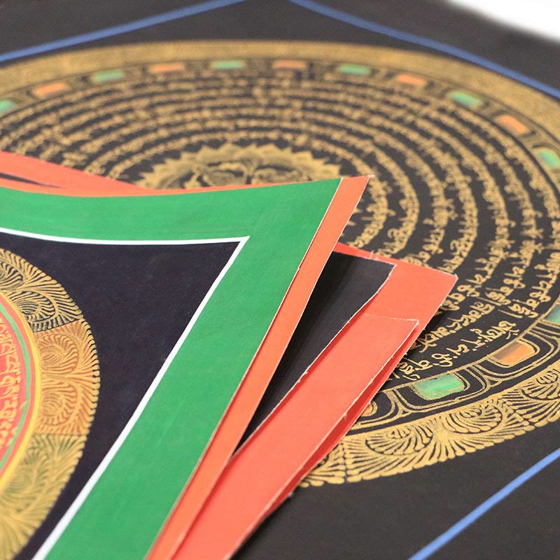 Buddha Stones Tibetan Thangka Painting Six True Words Scripture Handmade Decoration Blind Box(Random Style) - image 5