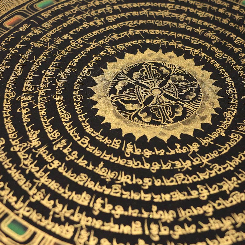 Buddha Stones Tibetan Thangka Painting Six True Words Scripture Handmade Decoration Blind Box(Random Style) - image 6