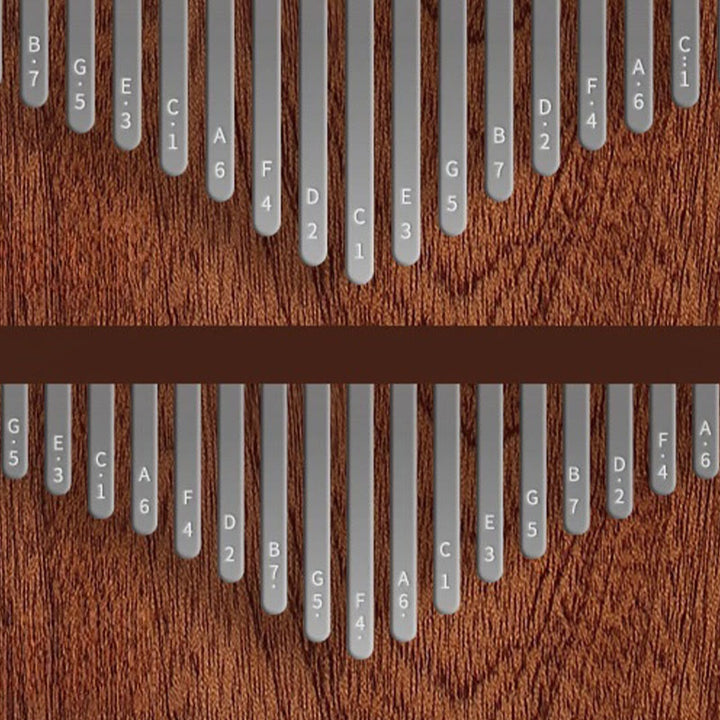Buddha Stones 21 Keys Kalimba Thumb Piano Yellow Sandalwood Retro Portable Finger Piano - image 4