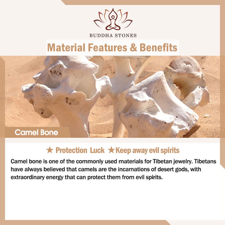Buddha Stones Camel Bone Om Mani Padme Hum Carving Protection Ring - image 4