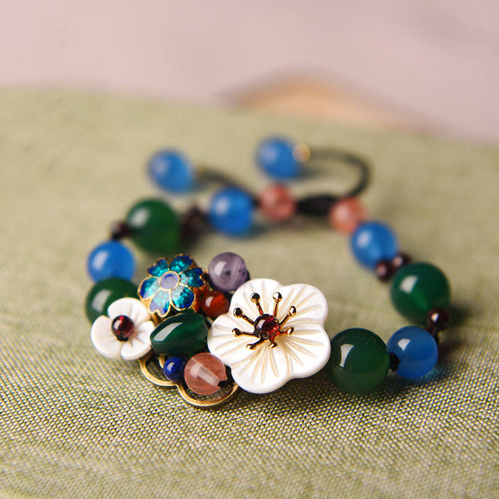 Buddha Stones Agate Shell Flower Support Bracelet - image 2