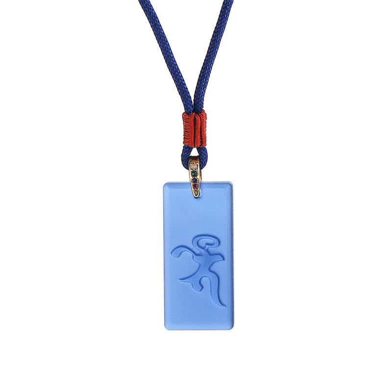 Buddha Stones Tibetan Green Tara Medicine Buddha Sanskrit Pattern Liuli Crystal Protection Necklace Pendant - image 4