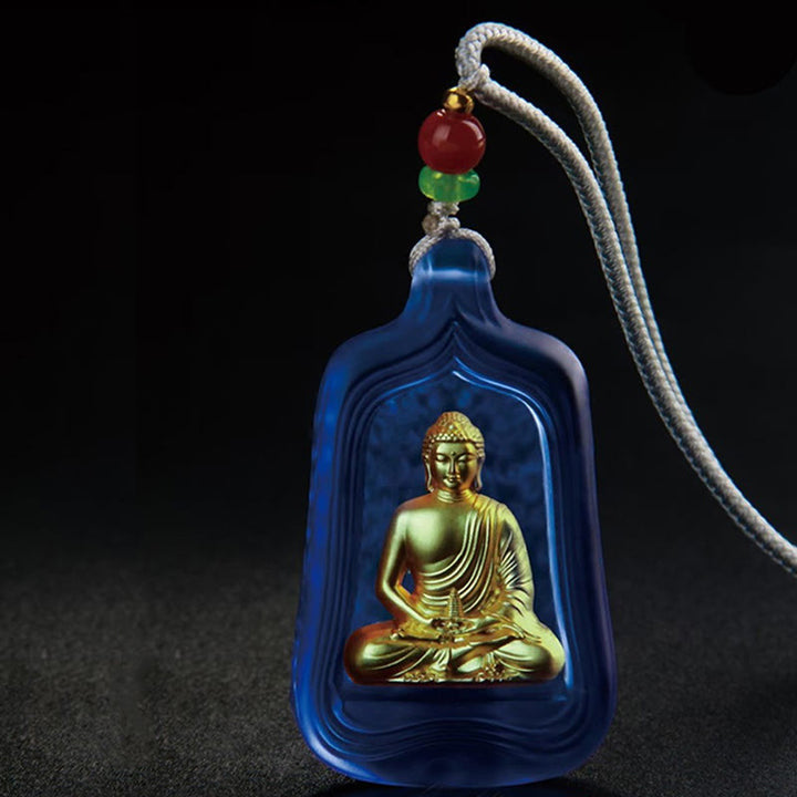 Buddha Stones Tibetan Medicine Buddha Liuli Crystal Compassion Serenity Necklace Pendant - image 3