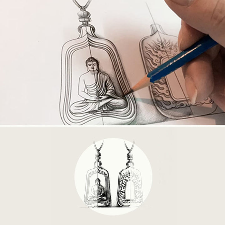 Buddha Stones Tibetan Medicine Buddha Liuli Crystal Compassion Serenity Necklace Pendant - image 13