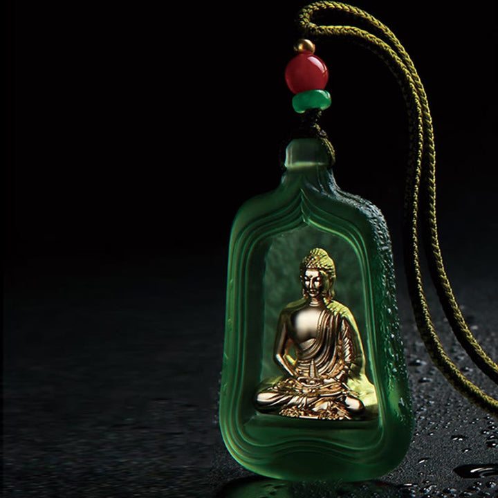 Buddha Stones Tibetan Medicine Buddha Liuli Crystal Compassion Serenity Necklace Pendant - image 8