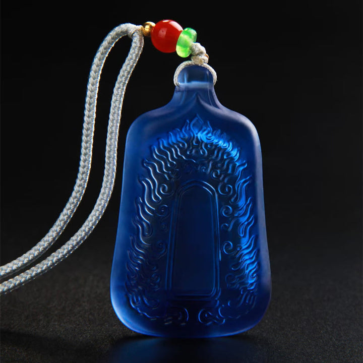 Buddha Stones Tibetan Medicine Buddha Liuli Crystal Compassion Serenity Necklace Pendant - image 4