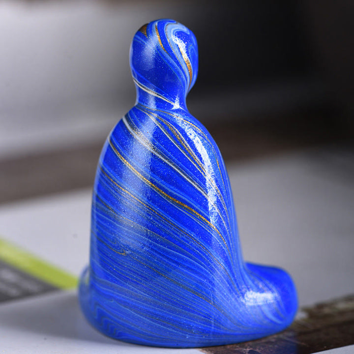 Buddha Stones Mini Formless Buddha Ebony Wood Lacquer Craft Peace Incense Stick Holder Decoration - image 12