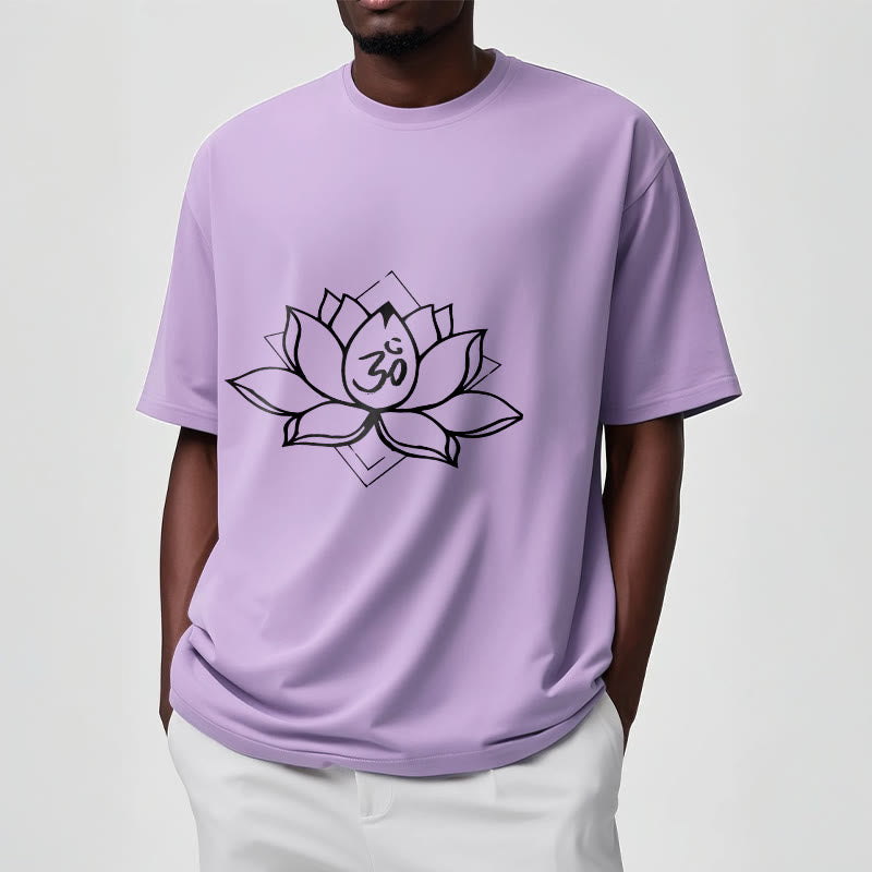 Buddha Stones Blooming Lotus Om Sanskrit Pattern Cotton Tee T-shirt - image 17
