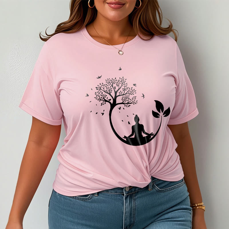 Buddha Stones Buddha Meditating In A Tree Pattern Cotton Tee T-shirt - image 13